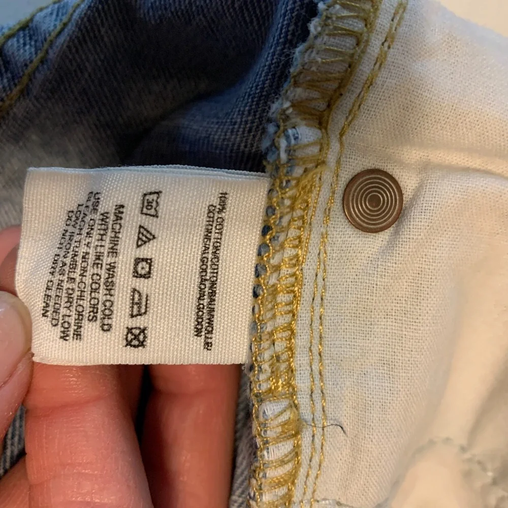 Free People Shorts 26 Denim Crochet Lace Trim Daisy Dukes Y2K Boho Fairy Grunge‎